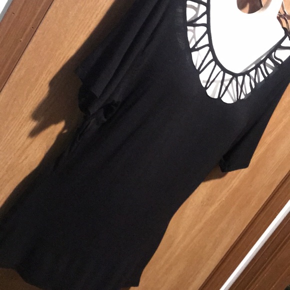 BKE L Black Cut Out Tshirt Lots Of Peekaboo! - Picture 3 of 13